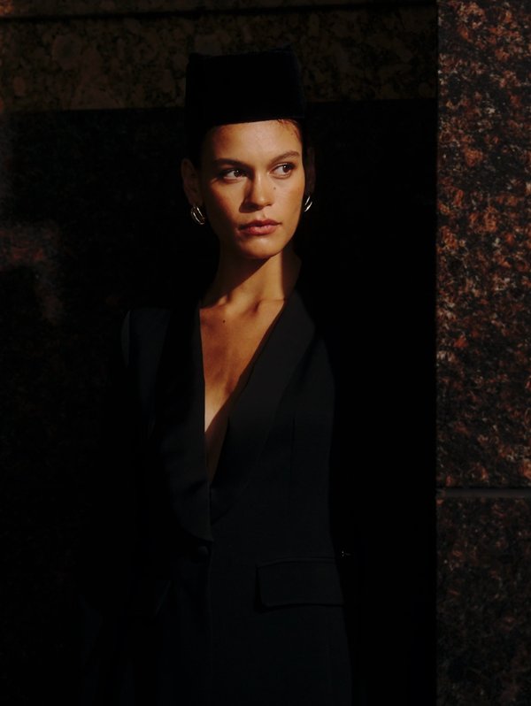 pomelo VERSE Shawl Lapel Blazer - Black