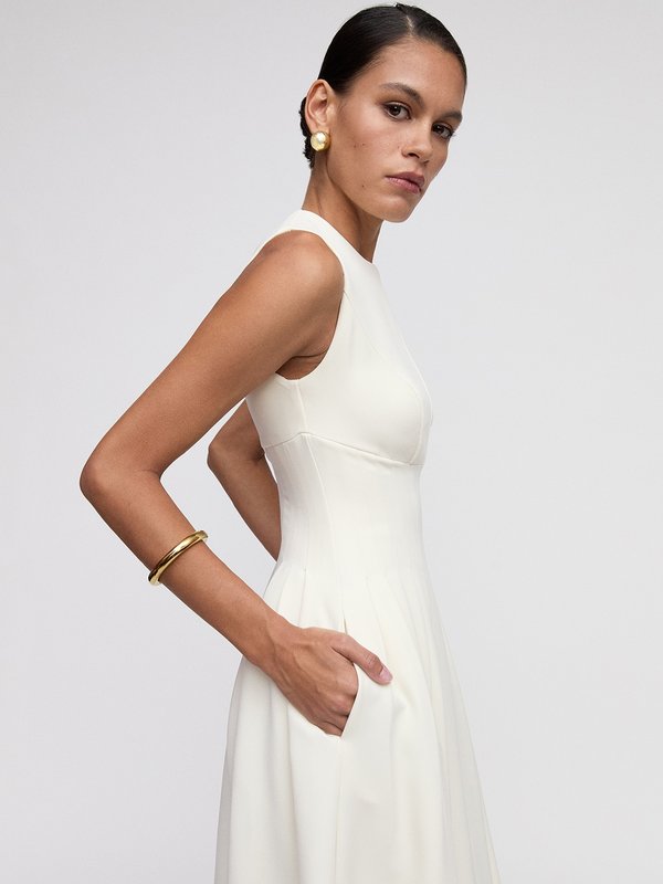 Pomelo VERSE Sleeveless Midi Dress - Ivory