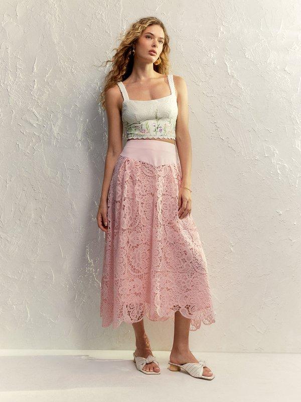Pomelo VERSE The Peony Skirt - Light Pink