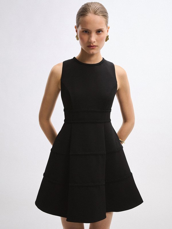 pomelo VERSE Tiered Side Pocket Dress - Black