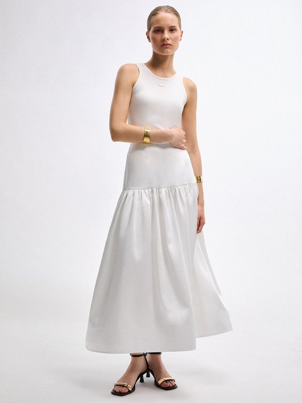Pomelo VERSE Tiered Skirt - White