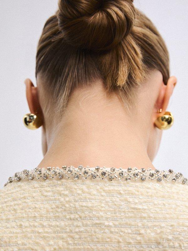 Pomelo VERSE Tweed Buttoned Vest - Off-White