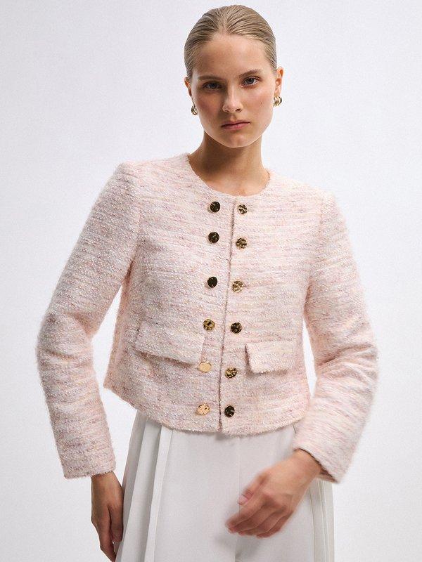 pomelo VERSE Tweed Jacket - Light Pink