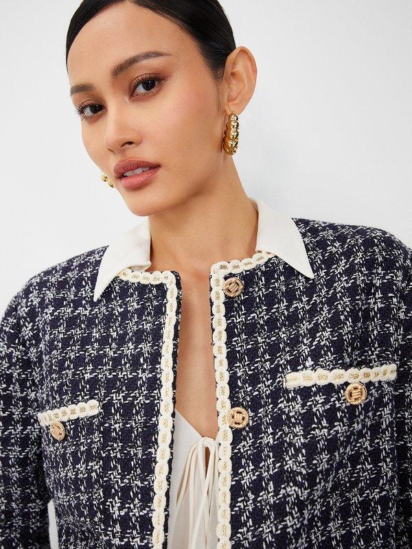 Pomelo VERSE Tweed Jacket - Navy