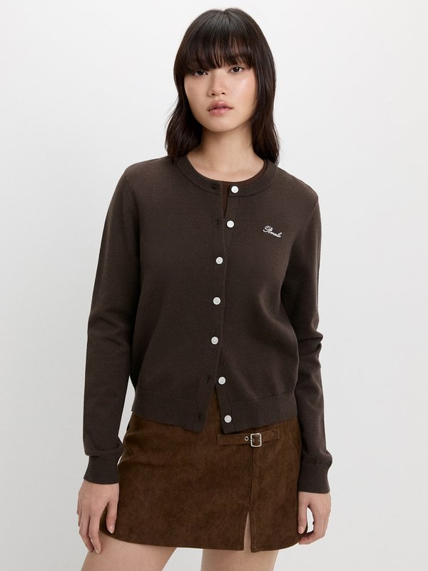 pomelo Pomelo Your Emotional Support Cardigan - Brown