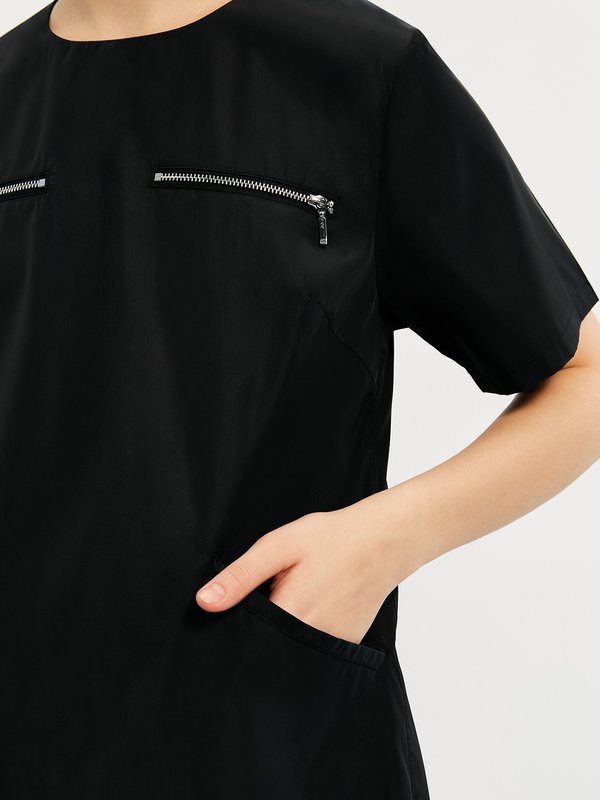 Pomelo Pomelo Zipper Pocket Detail Mini Dress - Black