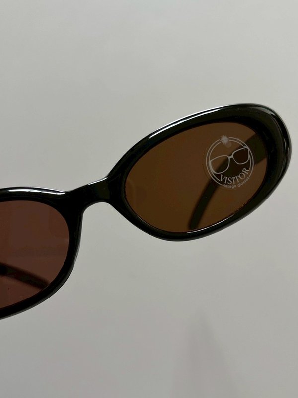 Pomelo VISITOR Vintage Glasses Sunglasses - Black Yellow Lens