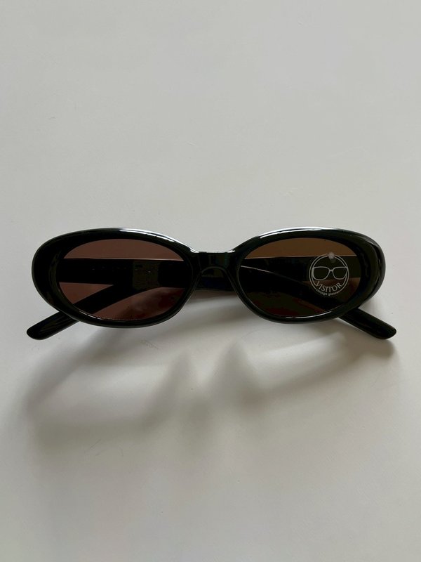 pomelo VISITOR Vintage Glasses Sunglasses - Black Yellow Lens