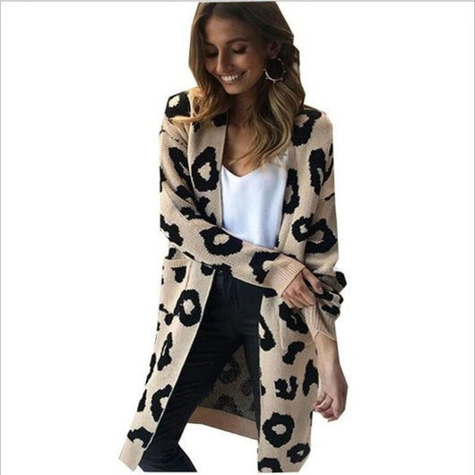Pomkin Animal Print Long Maxi Cardigan Sweater
