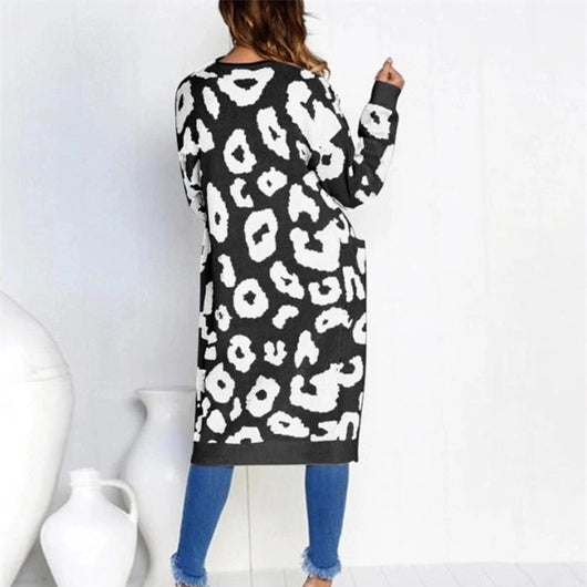 Pomkin Animal Print Long Maxi Cardigan Sweater