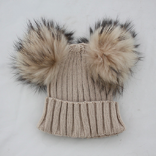 pomkin Beige Double Pomkin Hat