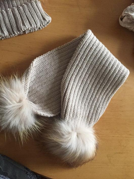 Pomkin Beige Pomkin Hat + Scarf Set