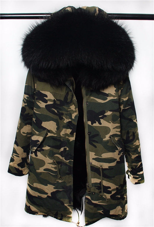 Pomkin Black Fur Camo Parka