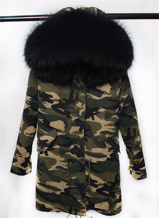 Pomkin Black Fur Camo Parka