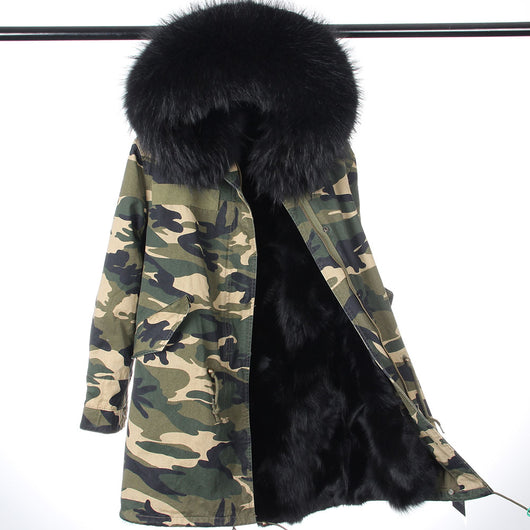 pomkin Black Fur Camo Parka