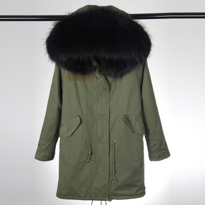 Pomkin Black Fur Green Parka