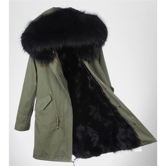 pomkin Black Fur Green Parka
