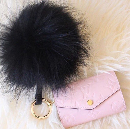 Pomkin Black Fur Pom Keychain