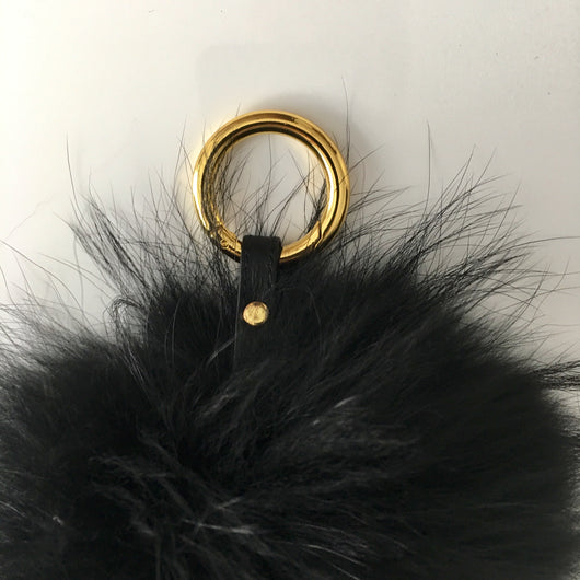 Pomkin Black Fur Pom Keychain