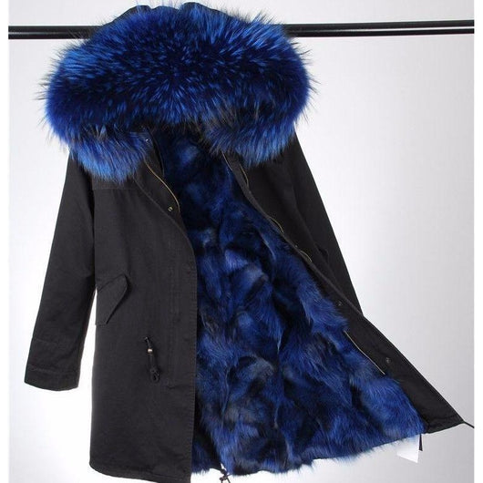 pomkin Blue Fur Black Parka