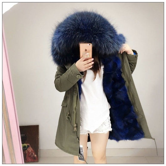 Pomkin Blue Fur Green Parka