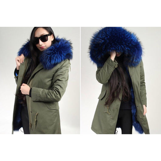 Pomkin Blue Fur Green Parka