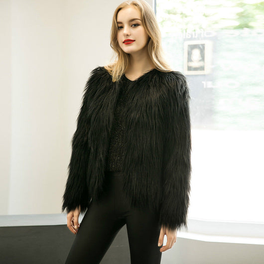 Pomkin Bridget Faux Fur Jacket - Black