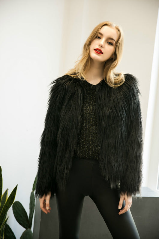 Pomkin Bridget Faux Fur Jacket - Black