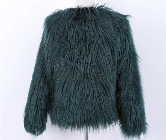 Pomkin Bridget Faux Fur Jacket - Emerald Green