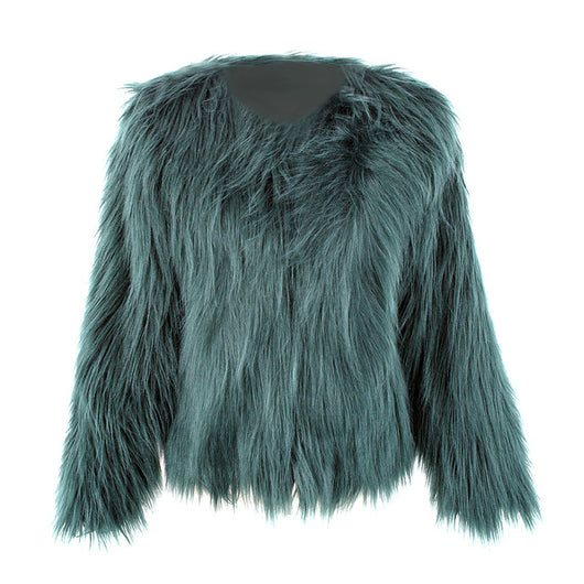 pomkin Bridget Faux Fur Jacket - Emerald Green