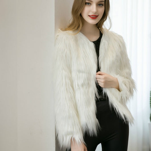 Pomkin Bridget Faux Fur Jacket - White