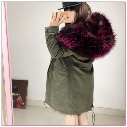 Pomkin Burgundy Fur Green Parka
