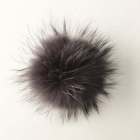 Pomkin Charcoal Grey Fur Pom Pom