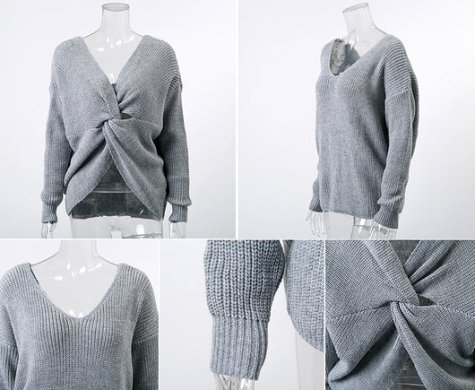 Pomkin Criss Cross Sweater - Grey