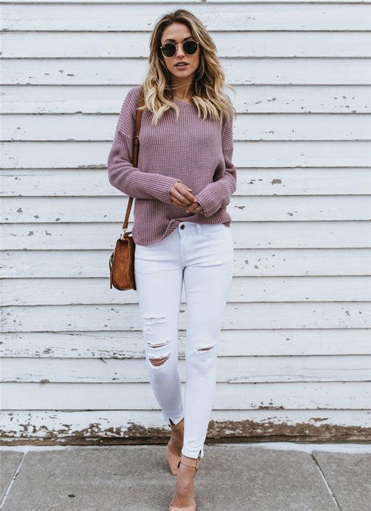 Pomkin Criss Cross Sweater - Lilac