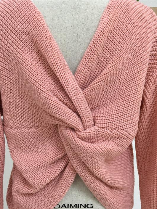 Pomkin Criss Cross Sweater - Pink