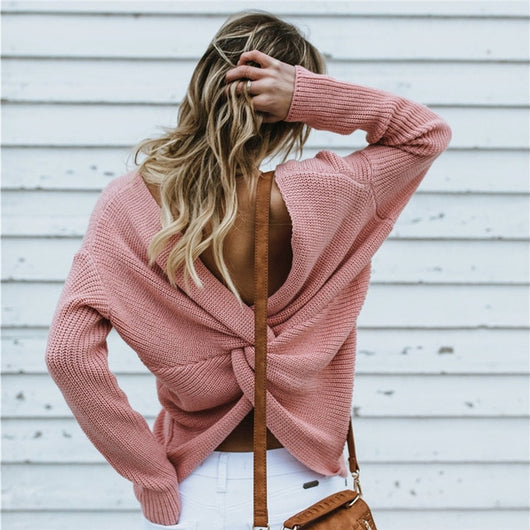 pomkin Criss Cross Sweater - Pink