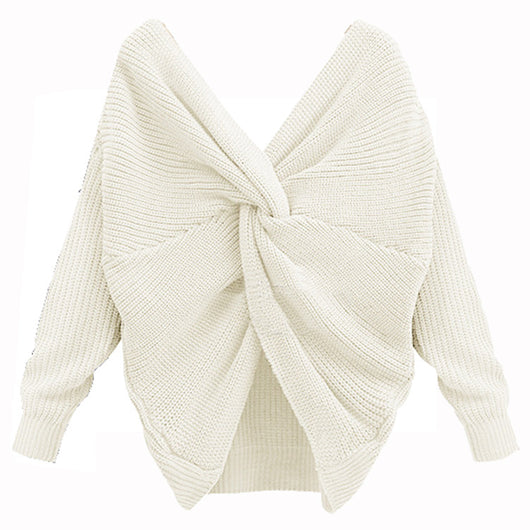 Pomkin Criss Cross Sweater - White