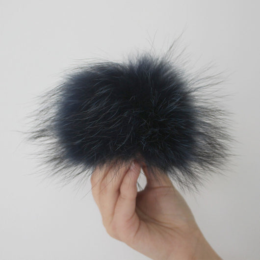 Pomkin Dark Blue Fur Pom Pom