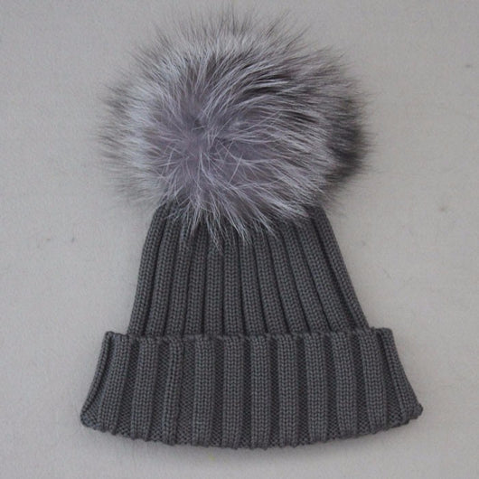 pomkin Dark Grey Silver Fur Pomkin Hat
