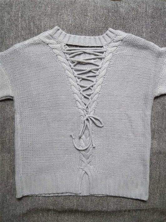 Pomkin EMILY Lattice Work Back Sweater - 2 Colors