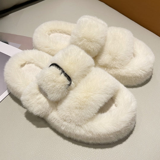 Pomkin Fluffy Home Faux Fur Slides Slippers