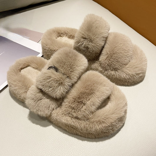 pomkin Fluffy Home Faux Fur Slides Slippers