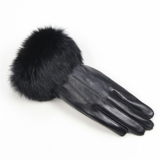 Pomkin Fur Cuff Genuine Leather Gloves