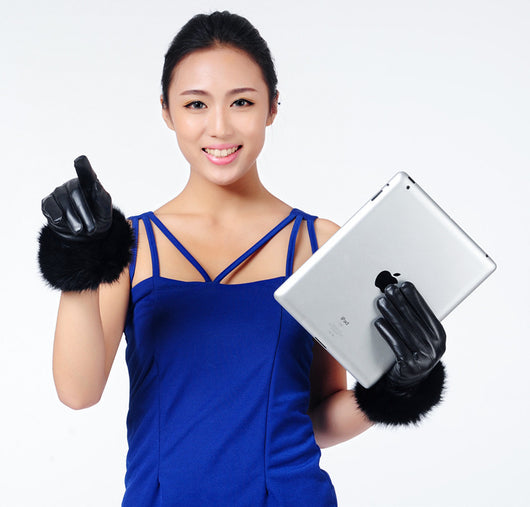 Pomkin Fur Cuff Genuine Leather Gloves
