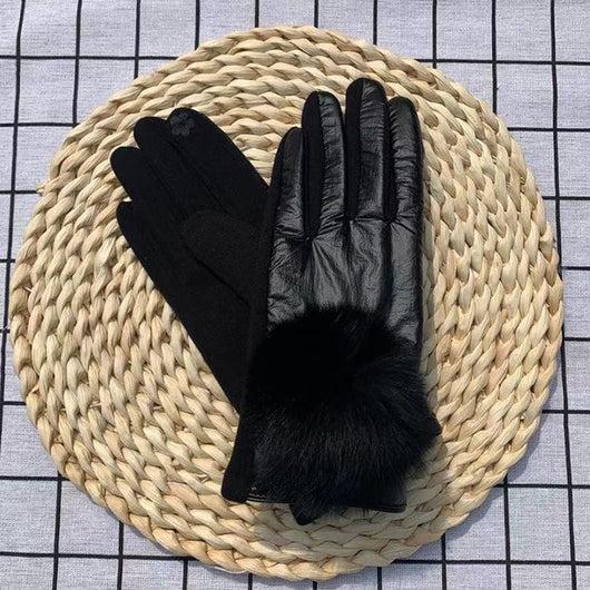 Pomkin Fur Pom Texting Driving Gloves