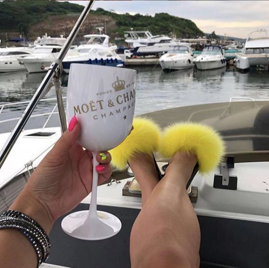 Pomkin Fur Slides Slippers - Lemon Yellow