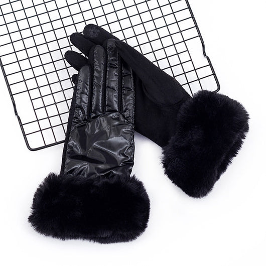 pomkin Furry Nylon Texting Driving Gloves