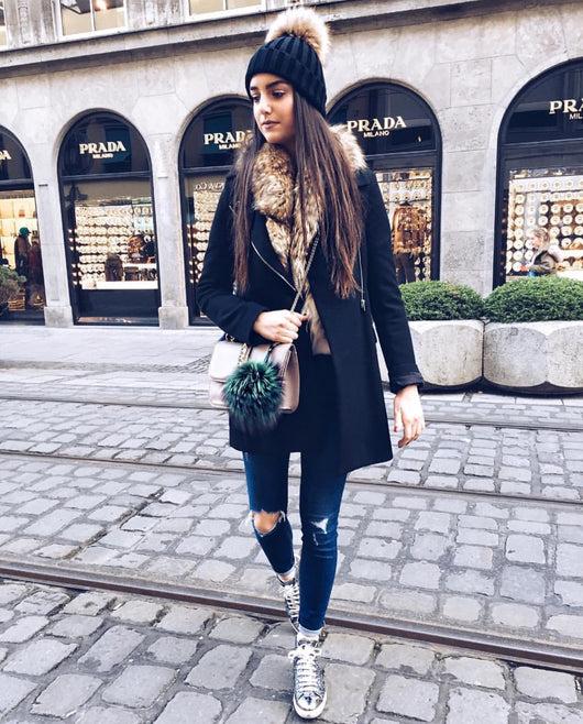 Pomkin Green Fur Pom Keychain