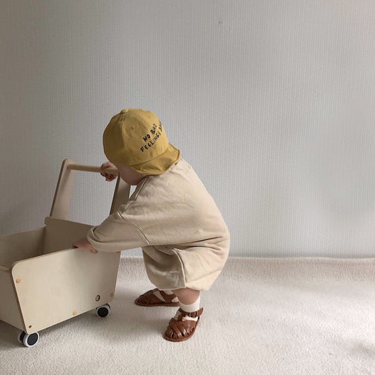 Pomkin Hello Long Sleeve Baby Onesie Romper